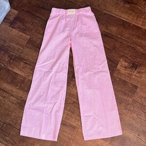 Worn once Studio Seven Designs light pink and white striped wide leg pj pants S